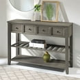 thumbnail image 4 of Walker Edison Transitional 48" Solid Wood 2-Drawer Buffet in Gray, 4 of 5