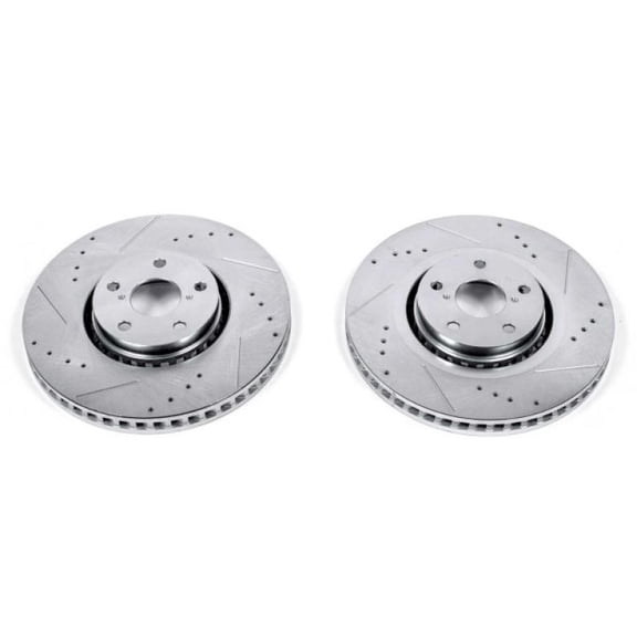 Power Stop Front Pair of Drilled and Slotted Brake Rotors JBR1150XPR