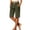 Army Green, variant on Women's Linen Blend Knee Length Shorts Elastic Waist Loose Casual Walking Shorts with Pockets Side Button Detail Summer by Yigetop Blackish Green L