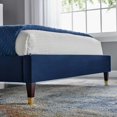 thumbnail image 6 of Platform Bed Frame, Queen Size, Blue Navy, Velvet, Modern Contemporary, Bedroom Master Guest Suite Room, 6 of 6