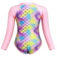 thumbnail image 4 of TOOYOU Girls One-Piece Swimsuit Long Sleeve Bathing Suit For Swimming Pools And Hot Springs Fish Scale Slice Swimwear Sweet Girl Matching Swimsuit Size 3-4 Years Pink, 4 of 9