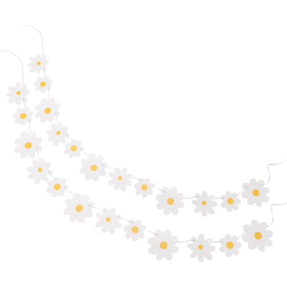 HEMOTON Flower Garland Party Decorations with White Paper Flowers for Birthday Parties and Home Decoration 2pcs
