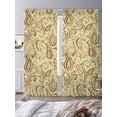 thumbnail image 3 of Beige Brown Green Sheer Curtains 84 Inch Length 2 Panels Set, Retro Botanical Abstract Art Voile Window Treatment Rod Pocket Curtains Sheers Drapes for Bedroom/Living Room/Kitchen 52"x84"x2, 3 of 7