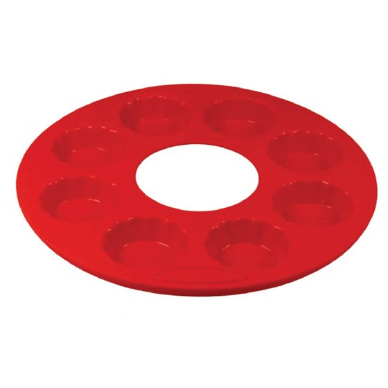 Orka OD150201 8 Mold Tartlet Pan, Set of 2, Silicone, Red