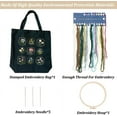 thumbnail image 3 of DIY Canvas Tote Bag Embroidery Kit Flower Pattern Canvas Bag Materials Making Set DIY Embroidery Bag Cross Stitch Kits Personalized Canvas Bag Kits Include Hoops Needles for Adults Black 1, 3 of 8
