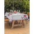 thumbnail image 3 of Outdoor Tablecloth with Umbrella Hole for Patio/Picnic/Party/Camping, Red Cherry Waterproof Table Cloth Rectangle Table Cover Washable, Spring Floral Branches Ink Painting Art Wood Gray (54"x 80"), 3 of 8