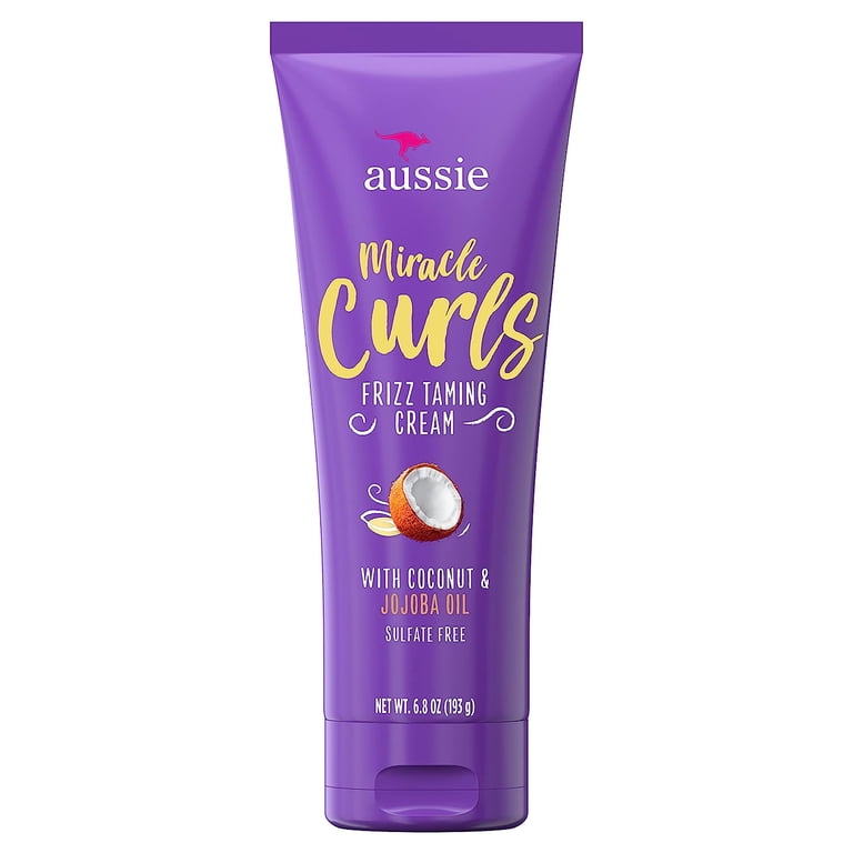 Aussie Miracle Curls Frizz Taming Cream 6.8 oz, Nourishing Coconut