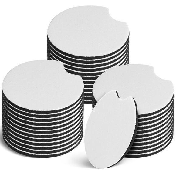 SHISUYAN 36 Pcs Sublimation Car Coasters Blanks Car Cup Holder Coasters Blank Coasters Auto Round Coasters