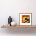 thumbnail image 2 of Yoga Pose Yogi Yellow Orange Silhouette Retro Style Wellness Relaxation Gym Studio Square Wooden Framed Wall Art Print Picture 8X8 Inch, 2 of 4
