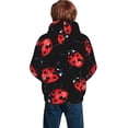 thumbnail image 6 of Kll Unisex Kids Boys Girls Hooded Pocket Pullover Hoodies-Beautiful Red Ladybug, 6 of 9