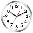 thumbnail image 1 of Reloj de pared AKCISOT, silencioso, funciona con pilas, 25 cm, plateado, 1 of 9
