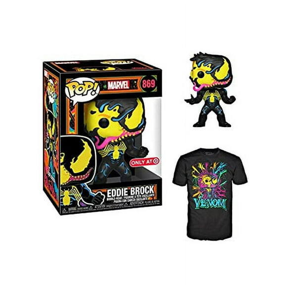 SEALED (SIZE LG) Eddie Brock - Pop!  Tee Box Set (Blacklight) Special Edition Exclusive