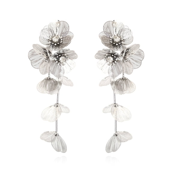 Multi-Layers Big Metal Flower Dangle Earrings For Women Wedding Trend Beach Holiday Fashion Statement Earrings