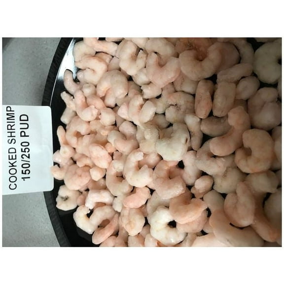 Frozen Seafood Cooked Salad Shrimp - 150/250, 5 Pound - 4 per case.