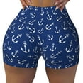 thumbnail image 2 of Picia Nautical Anchors Printed Workout Shorts for Women Seamless Scrunch Butt Lifting High Waisted Yoga Gym Booty Running Moisture-wicking Short Pants-Medium, 2 of 9