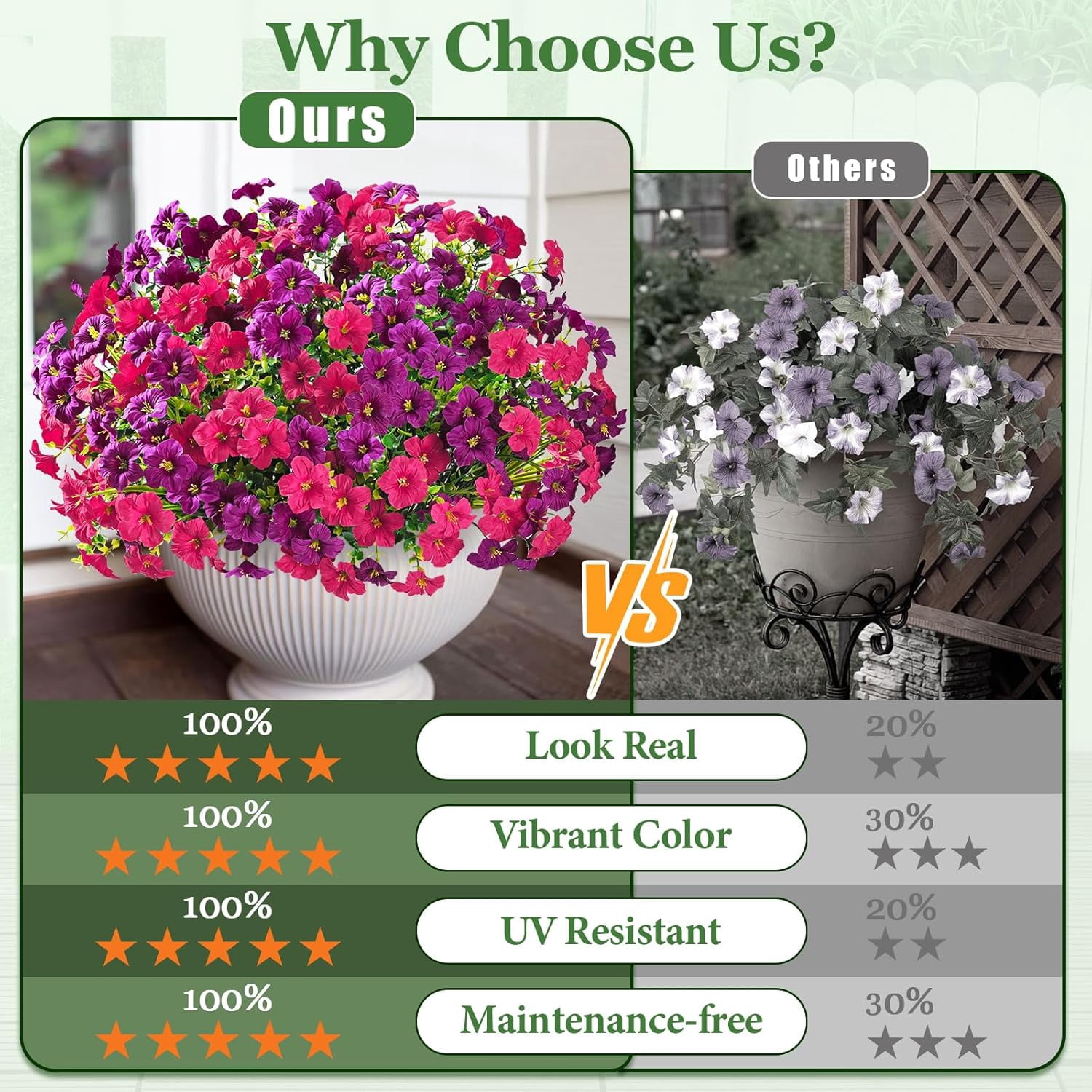 Waipfaru Artificial Flowers for Outdoors Fake Plants Outside Decoration, 24 Bundles UV Resistant Silk Morning Glory,Realistic Faux Flowers for Planter Porch Patio Yard Decor