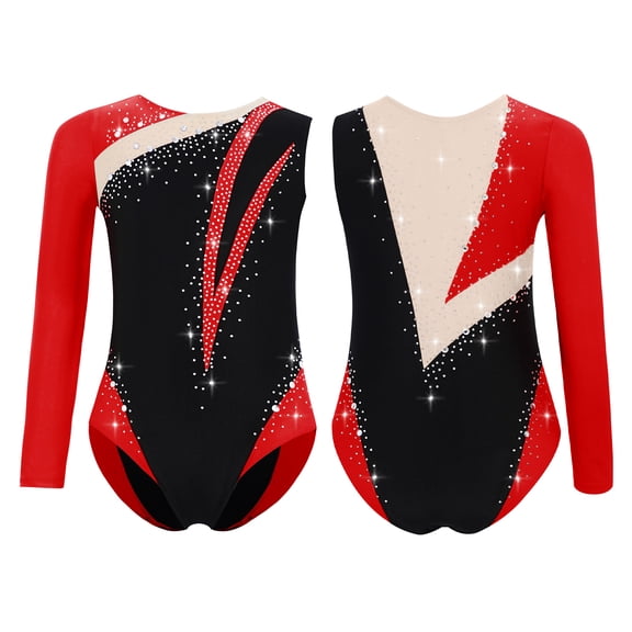 iiniim Gymnastics Leotards for Girls Sports Biketard Athletic Dance Apparel Practice Clothes Skating Jumpsuit Burgundy 8