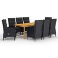 thumbnail image 1 of vidaXL 9 Piece Garden Dining Set Black, 1 of 5