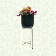 thumbnail image 6 of Large Flower Pot Home Decor Indoor Planter Industrial Design Gold Plated Angular Metal Frame Pot Planter 7.45 x 7.45 x 15.75 inches, 6 of 7