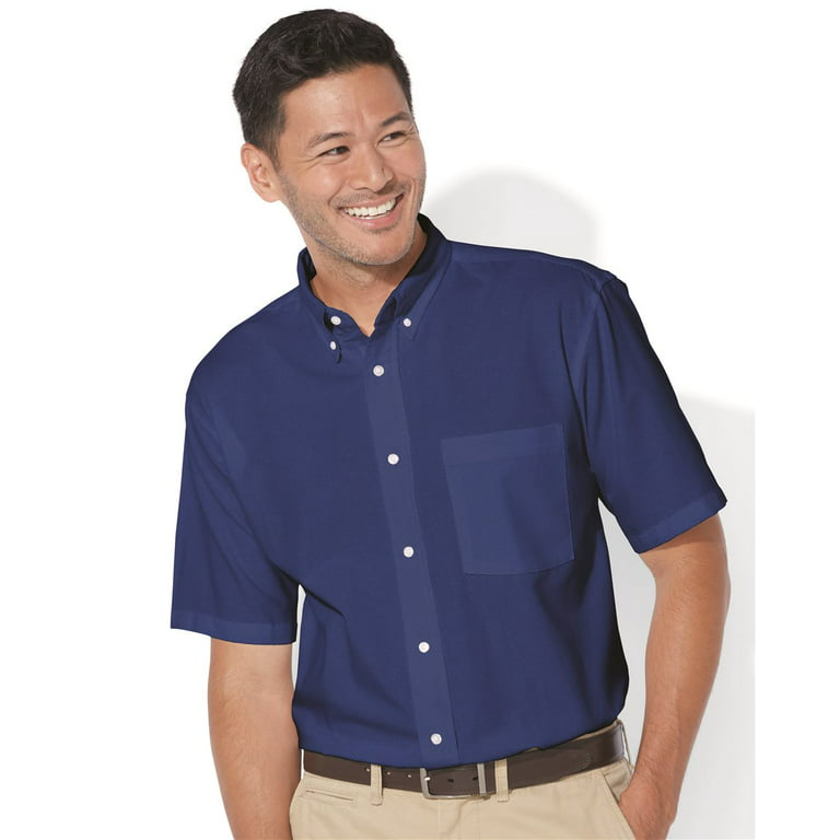 0231 Short Sleeve Stain Resistant Oxford Shirt - Walmart.com