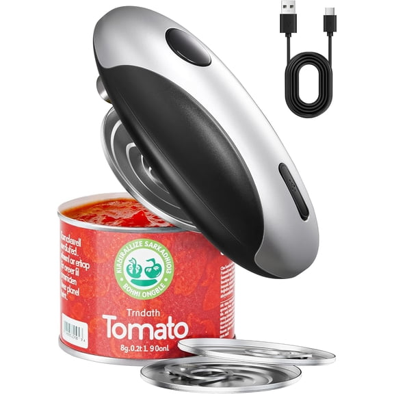 Rechargeable Electric Can Opener - Smooth Edge, One-Touch Automatic Can Opener for Seniors & Arthritis, Hands-Free Can Openers for Kitchen, Type-C Fast Charge, Compact Portable Can Openers