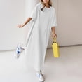 thumbnail image 2 of Kcodviy Robe Ample Décontractée Unie Ligne A Été Femmes T-Shirt à Manches Courtes Robe pour Dames Robe Chic Décontractée Robes pour Femmes Robes Décontractées Robes d'Été Décontractées, 2 of 4