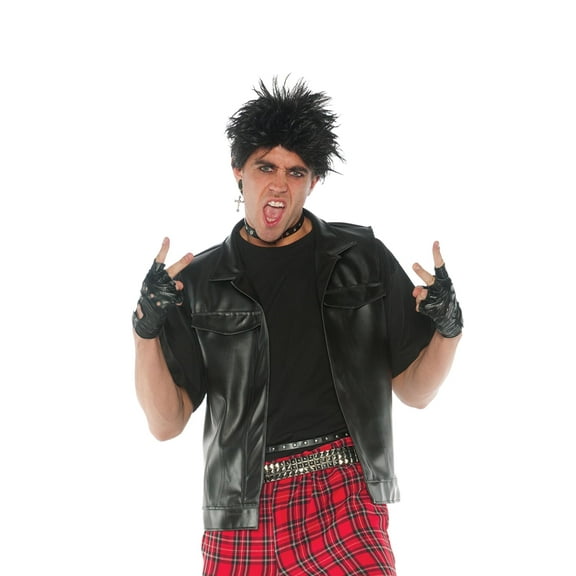 Underwraps 80's Rocker Faux Leather Adutl Costume Vest | One Size Male