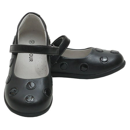 Black Polka Dot Mary Jane Shoes Toddler 5-Little Girls 2