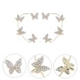 thumbnail image 3 of 1 Paire Papillons Boucle d'Oreille Zircone Sans Piercing Boucles d'Oreilles Mode, 3 of 8