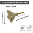 thumbnail image 2 of Set Of Six Off White Rose Flower Ceramic Knobs Pull And Push For Handles, Cabinet, Drawer, Door, Wardrobe, Home Interior Decorative Item, 2 of 9