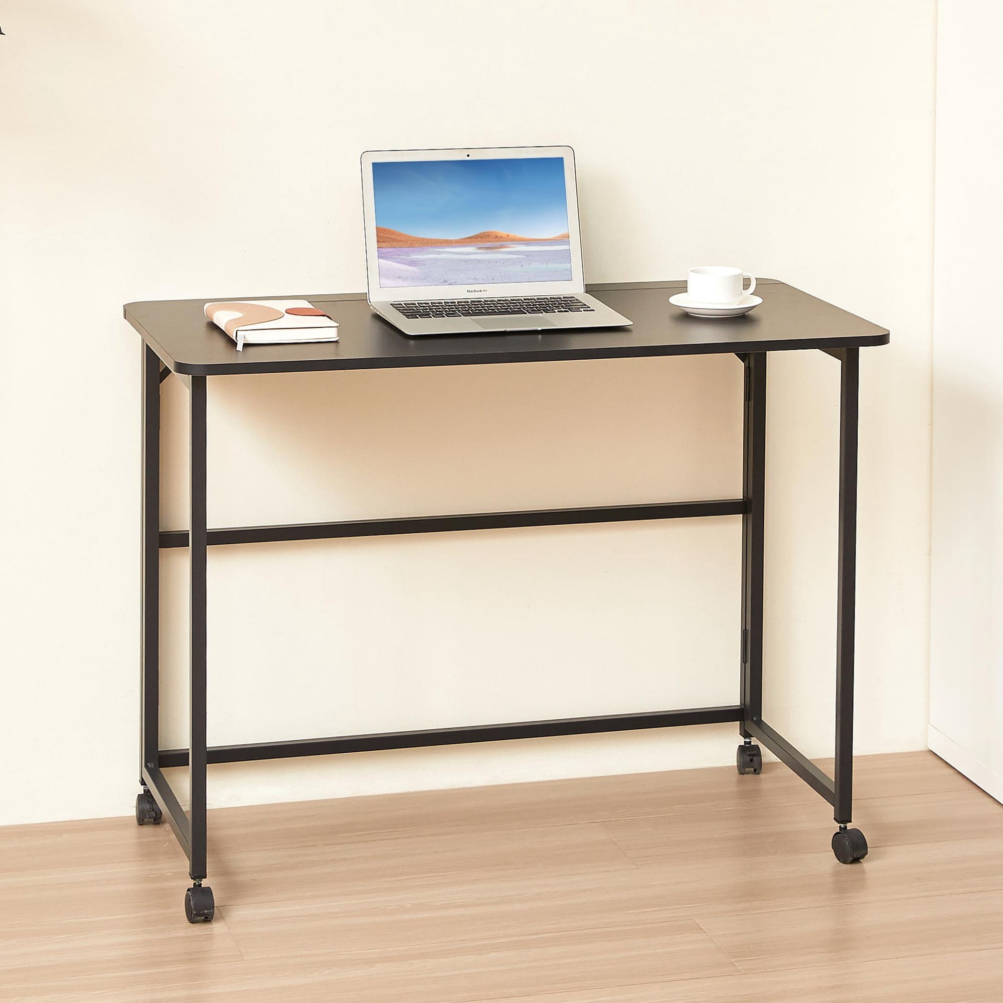 Folding Writing Desk Computer Desk for Small Space,39.37" Folding Desk for Study, Home Office,Small Spaces,black
