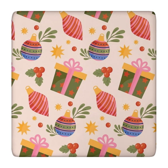 Christmas Season Essential Tablecloth 36x36 Square, Quality Construction with Elastic Edges, Wrinkle-Resistant Fabric Maintains Perfect Appearance