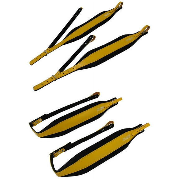 D'Luca Pro SB Series Genuine Leather Accordion Straps Yellow/Black