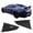 Carbon Fiber Print, variant on Ikon Motorsports Side Window Louver Compatible with 2024-2026 Ford Mustang 7th Gen S650 Coupe, V Style ABS Plastic Matte Black Rear Air Vent Scoop Shades Cover Blinds Trim