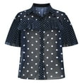 thumbnail image 5 of Summer Shirts for Women Polka Dot V Neck Button T-Shirt Loose Fit Casual Business Work Blouse Basic Tee, 5 of 6