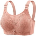 thumbnail image 2 of VISALY Bras for Women, Bras for Older Women Plus Size Lace Mesh Bras Breathable Bra Full Coverage Bras Bra with Support, Shapely Bra, Bras for Women No Underwire, Bras (Orange, XXL), 2 of 8