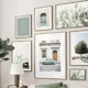 thumbnail image 4 of Cuadro sobre lienzo con diseño de arco de paisaje urbano nórdico, cuadro de hojas de eucalipto, póster con árbol verde y coche, pintura de arte de pared para decoración del hogar, 4 of 5