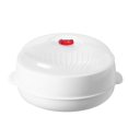 thumbnail image 2 of COM1950s Round Plastic Microwave Steamer with Ventilated Steam Rack,Ensures Even Cooking for Vegetables and Meals,Easy To Clean and Reusable Kitchen Utensil,Space Saving Design for Microwave Oven Use, 2 of 8