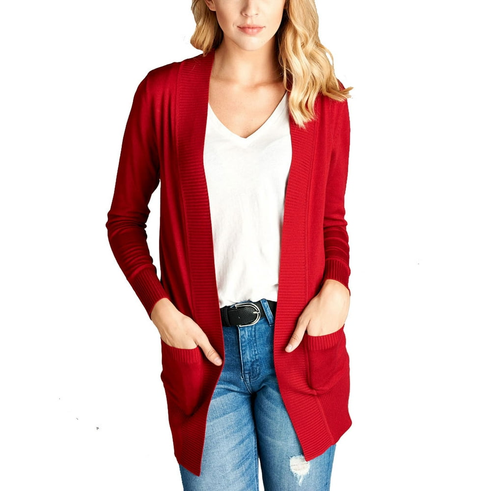 Active Basic Women's Cardigan Long Sleeve Open Front Draped Sweater