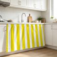 thumbnail image 3 of Yellow Striped Cabinet Curtains for Shelves, Modern Farmhouse Yellow White Stripes Privacy Curtain for Closet Self Adhesive, Dust-Proof Drapes for Closet Storage Room Classroom Doorway, 32"W x 55"L, 3 of 9