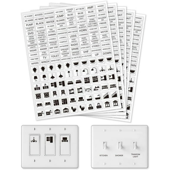 780 Pcs Light Switch Sticker Labels 2 Styles Transparent Switch ID Stickers Switchboard Label Decals