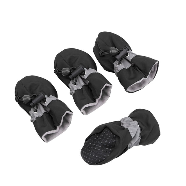 Waterproof Acrylic Pet Boots for Small Dogs - Non-Slip Soft Sole Dog Shoes with Reflective Stripe, Adjustable Drawstring, Warm & Durable Paw Protection for Teddy, Pomeranian, Bichon - Suitable for