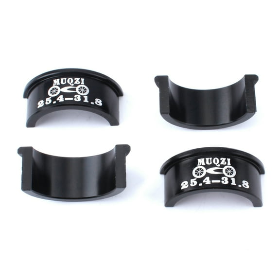 Bike Handlebar Conversion Shims Set of 4 Adjustable from 25.4mm to 31.8mm Black Aluminum Alloy