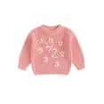 thumbnail image 1 of Gupgi Infant Girl Birthday Sweaters Baby Long Sleeve Floral Knit Pullover Tops, 1 of 9