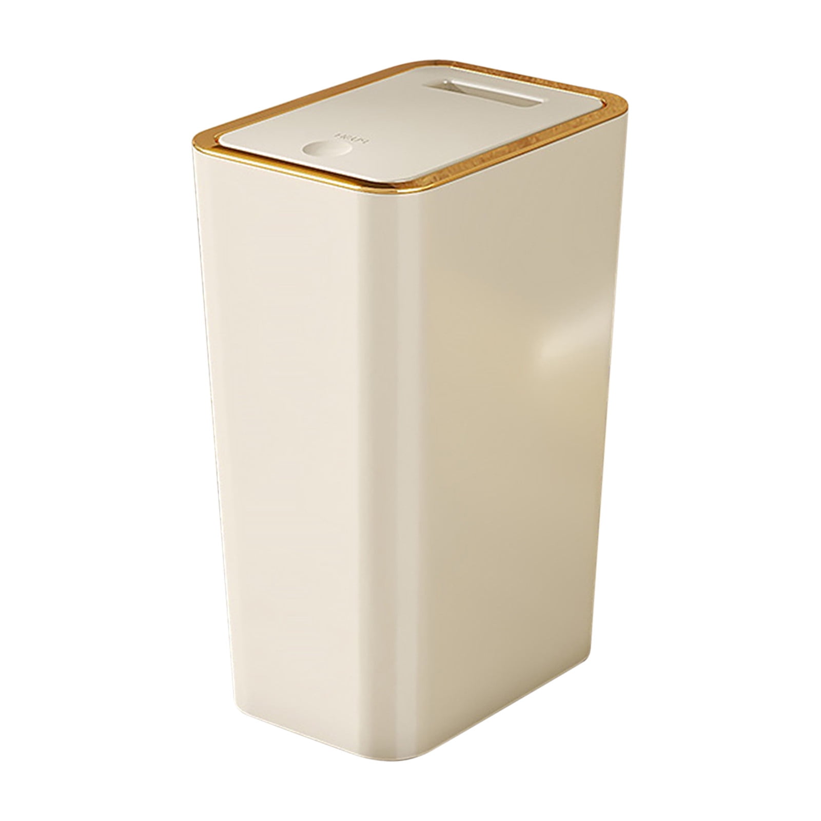 XiYing 10L Step-On Trash Can with Lid, Press-Top Garbage Bin, Plastic Wastebasket for Bathroom, Office, Or Bedroom, 1 Count