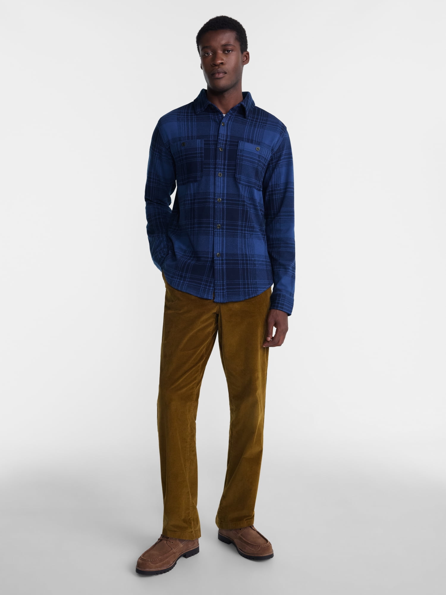 George Men's Knit Overshirt with Long Sleeves, Sizes XS-4XLT