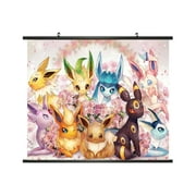 Pocket Monsters Fox Evolutions Cute Horizontal 26 x 24 in Wall Scroll Anime Decor