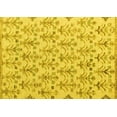 thumbnail image 1 of Ahgly Company Machine Washable Indoor Rectangle Abstract Yellow Modern Area Rugs, 2' x 5', 1 of 4