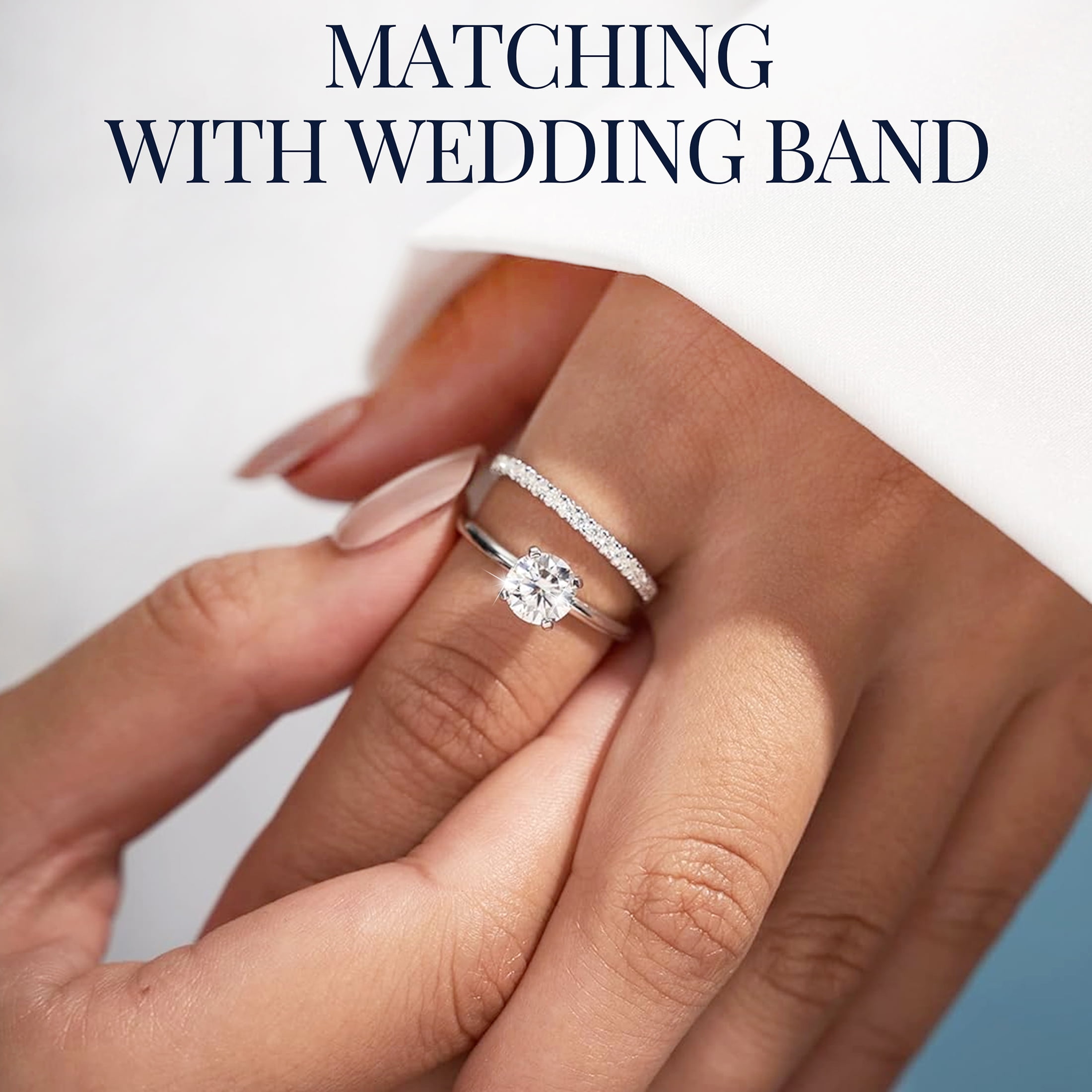 Momentwish 1 Carat Moissanite Engagement Ring for Women - Simulated Diamond Wedding Rings Sterling Silver Valentine's Day Gift Size7
