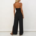 thumbnail image 5 of Sleeveless V Neck Jumpsuit for Women Adjustable Straps Backless Jumpsuit Side Leg Loose Fits Pants with Pockets ,Black-b，XL, 5 of 7